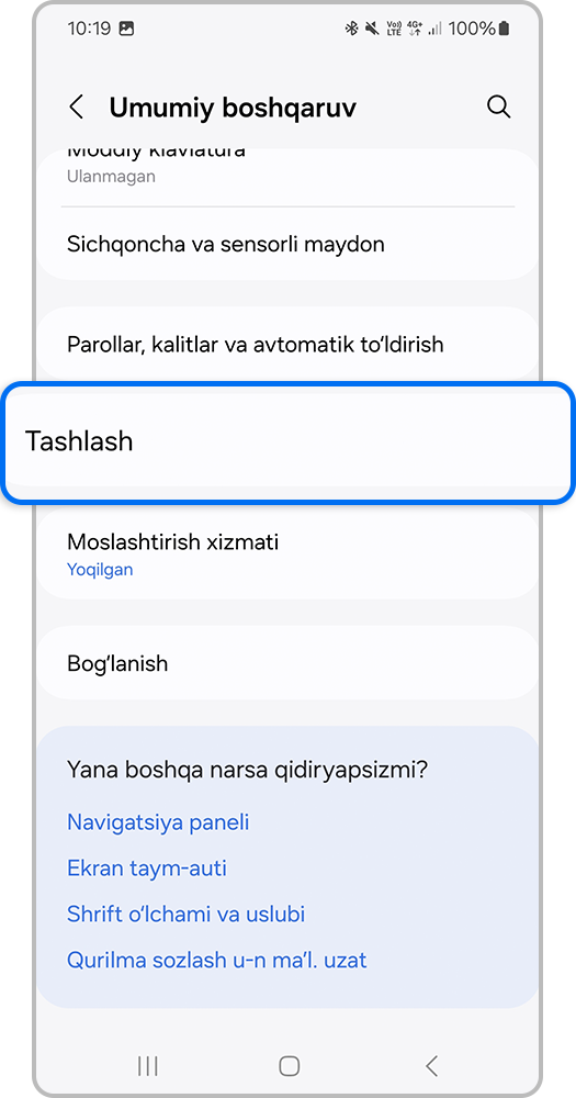 Smartfon ekrani, Reset tugmasini bosing.