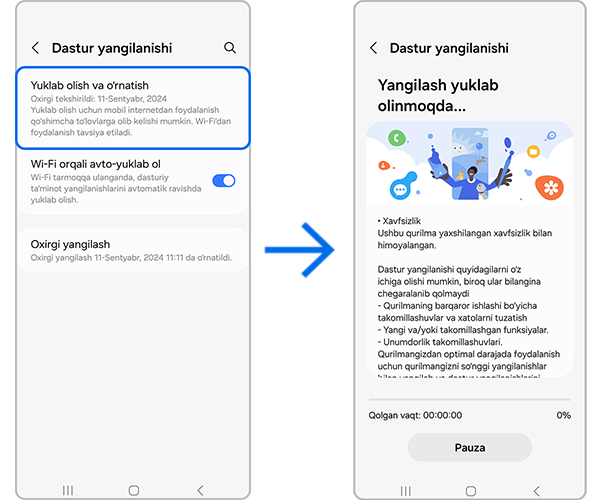 Yangi dasturiy ta'minotni yuklab olish