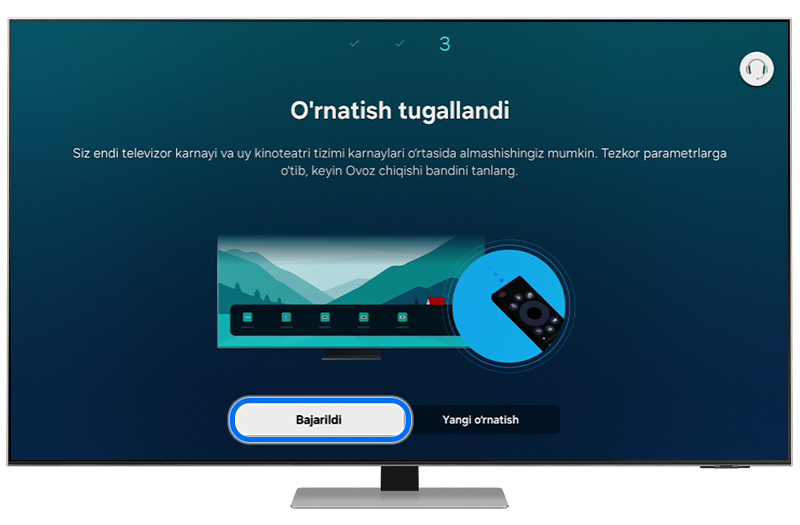 Tugatish uchun Bajarildi tugmasini bosing;