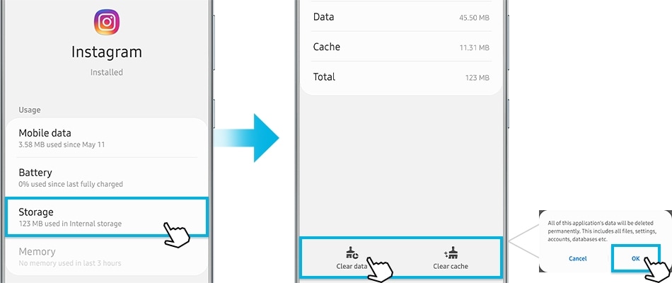 How to clear App data and cache