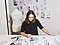 Aurélie using a Samsung Galaxy Note9 for digital fashion illustration