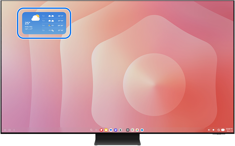 Thêm widget Thời tiết trên Màn hình chờ của Samsung DeX