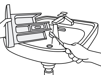 làm sạch các bộ phận của ngăn kéo
