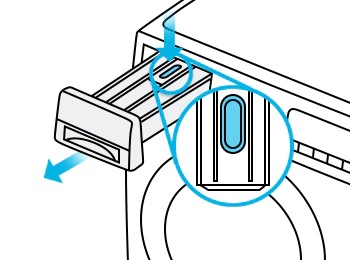open-the-rinse-cap-of-the-front-loader
