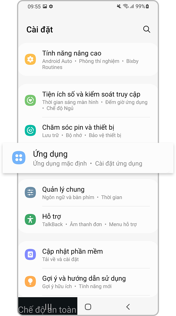 Cài đặt ứng dụng