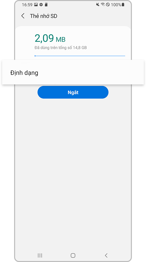 Nhấn vào Định dạng