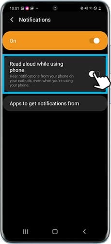 Set the earbuds to receive notifications