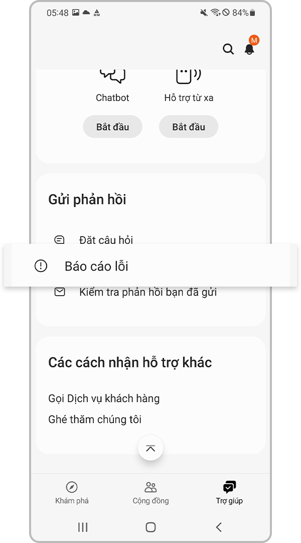 báo cáo lỗi bước 1