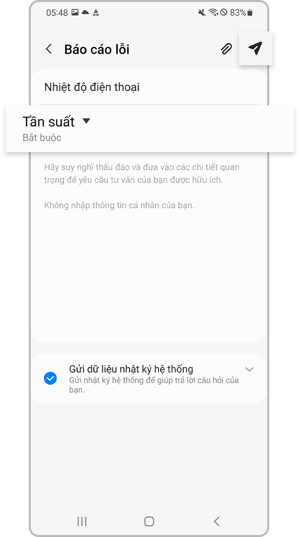 báo cáo lỗi bước 3