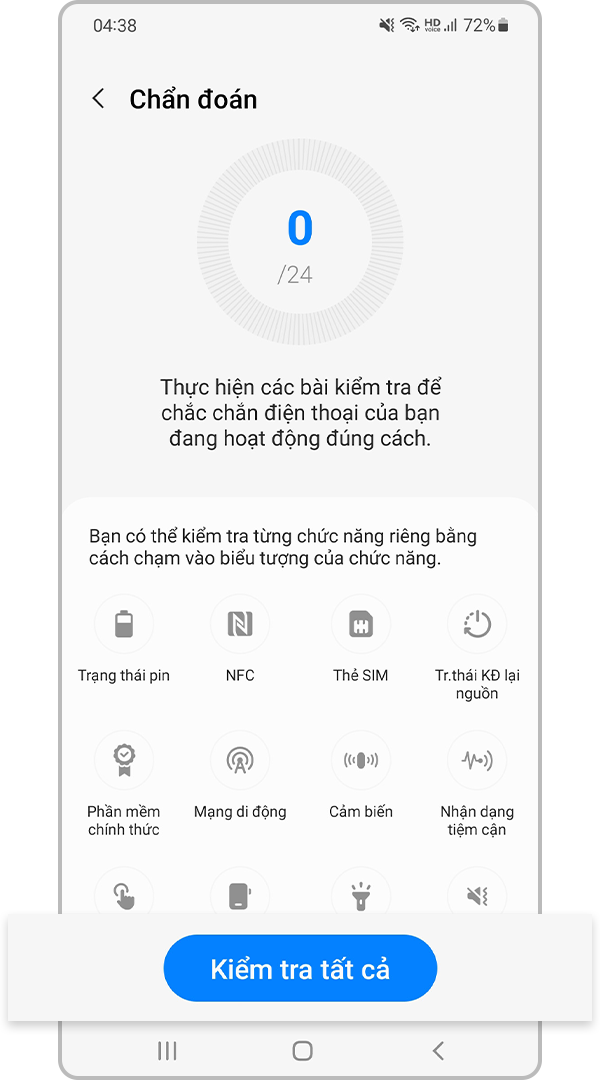 Kiểm tra tất cả trong Chẩn đoán