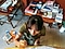 A close up shot of Kim Hee Eun painting in the studio