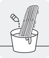 cleaning the filter with water