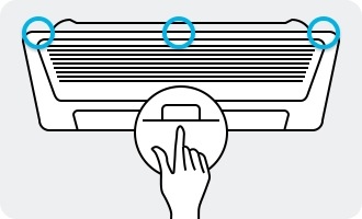 push the button to open the grille