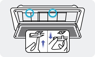 unhook the safety hooks both sides of the grille