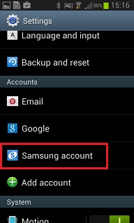 Select Samsung Account