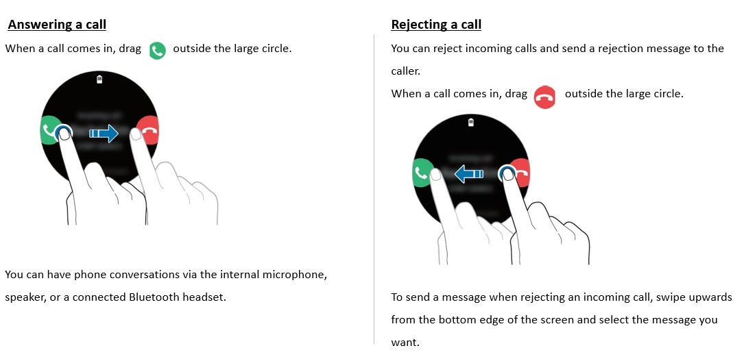 Galaxy Watch Active2 Call features