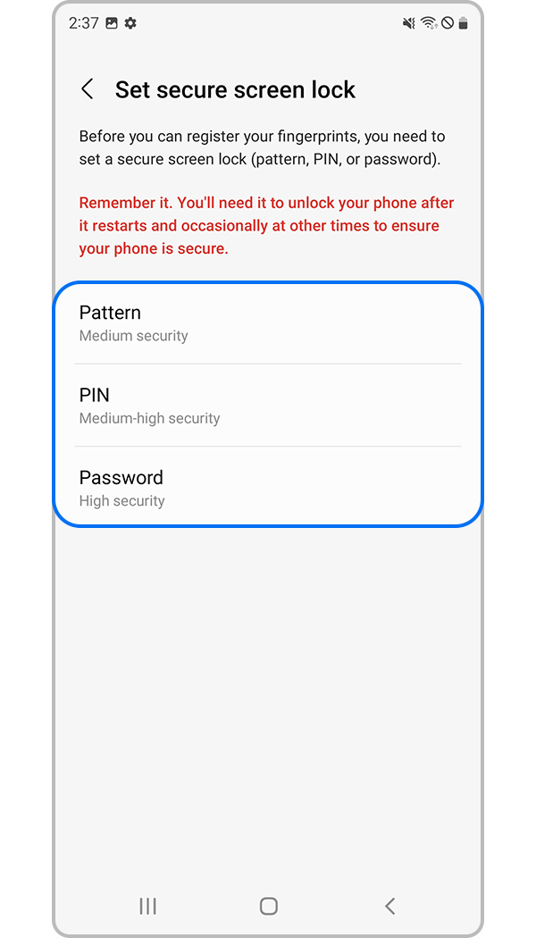 fingerprint recognition register step 4