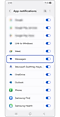 Selecting the Message app