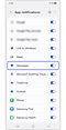 Selecting the Message app