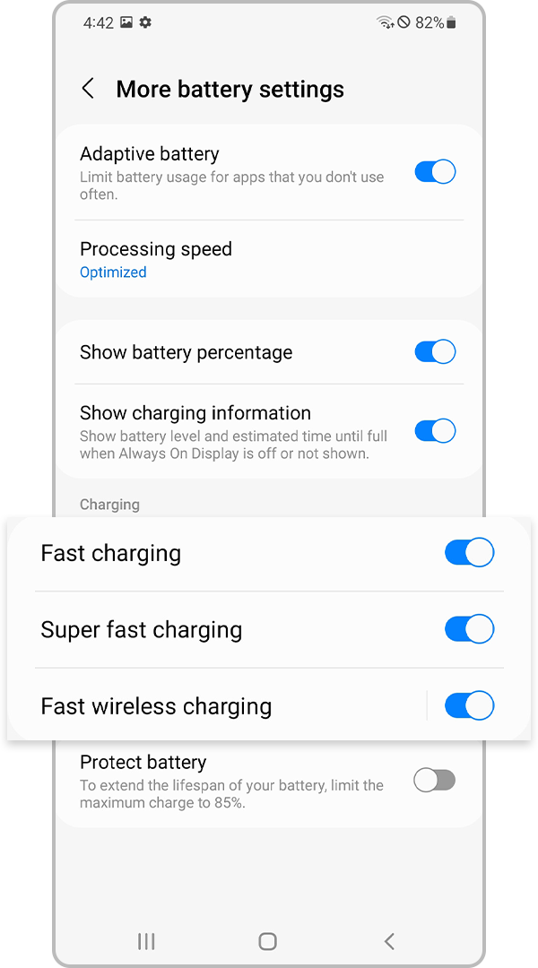 enable fast charging settings