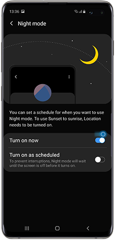 Android 9.0, New features, Night mode