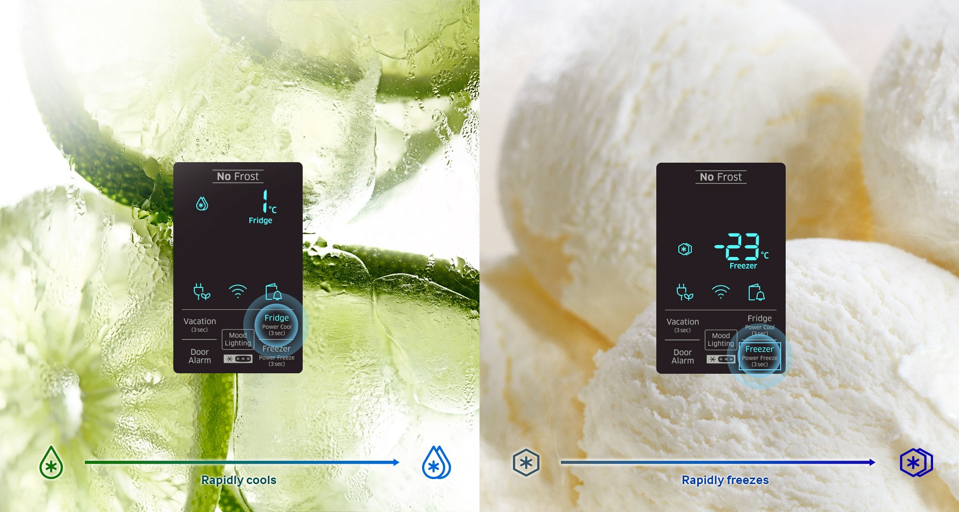 Fast cooling and freezing