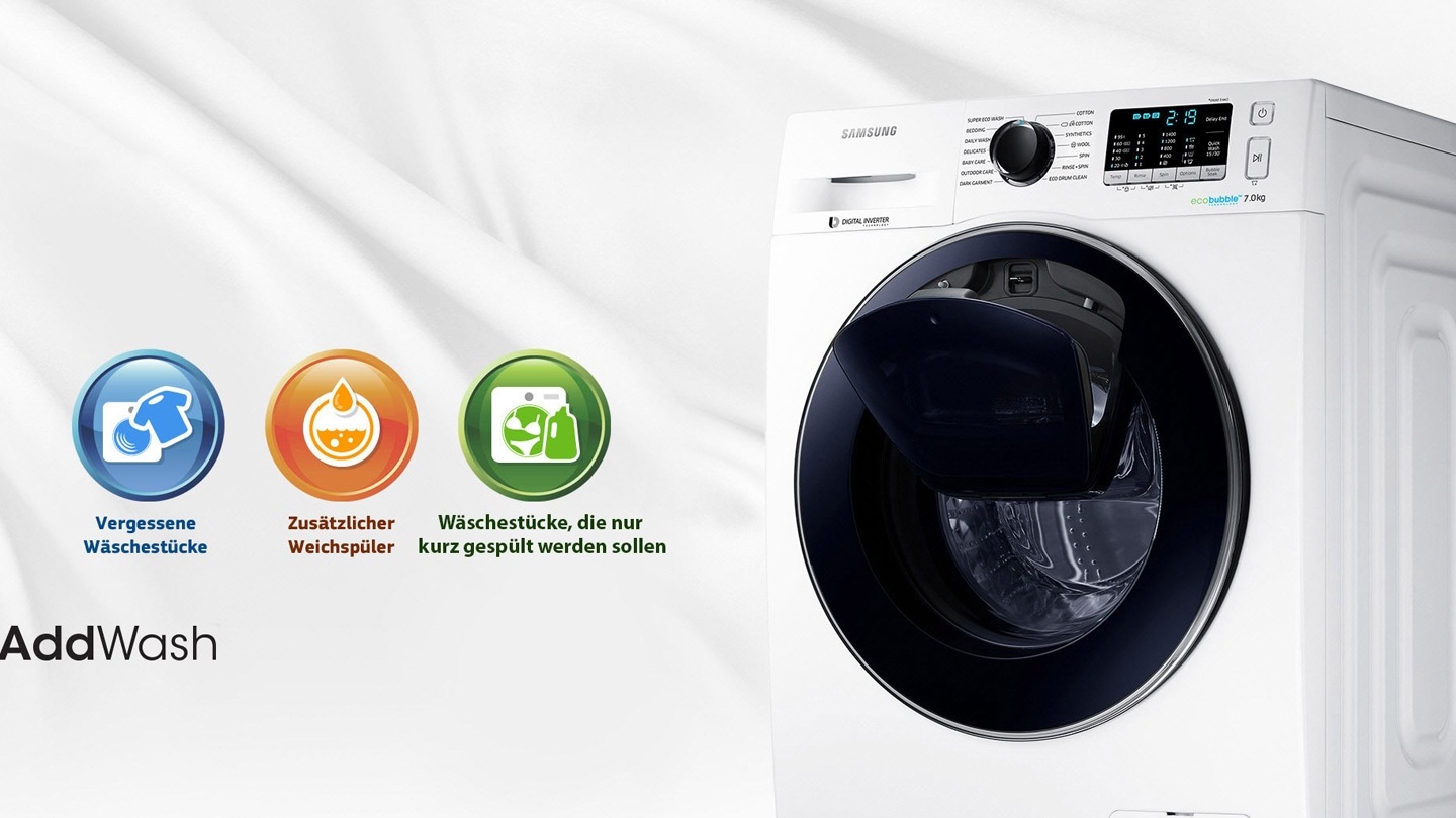 AddWashâ¢: jederzeit vergessene WÃ¤sche nachlegen.*