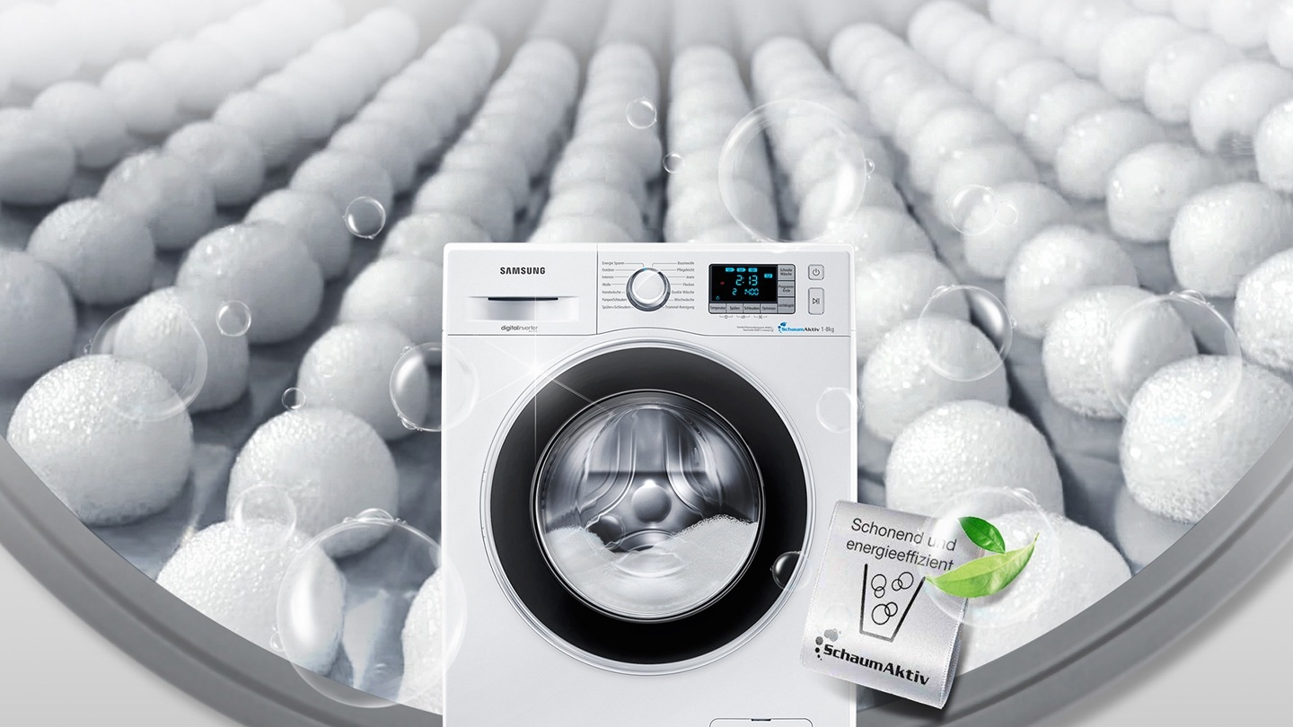 SchaumAktivâ¢: schonend und energieeffizient Waschen.