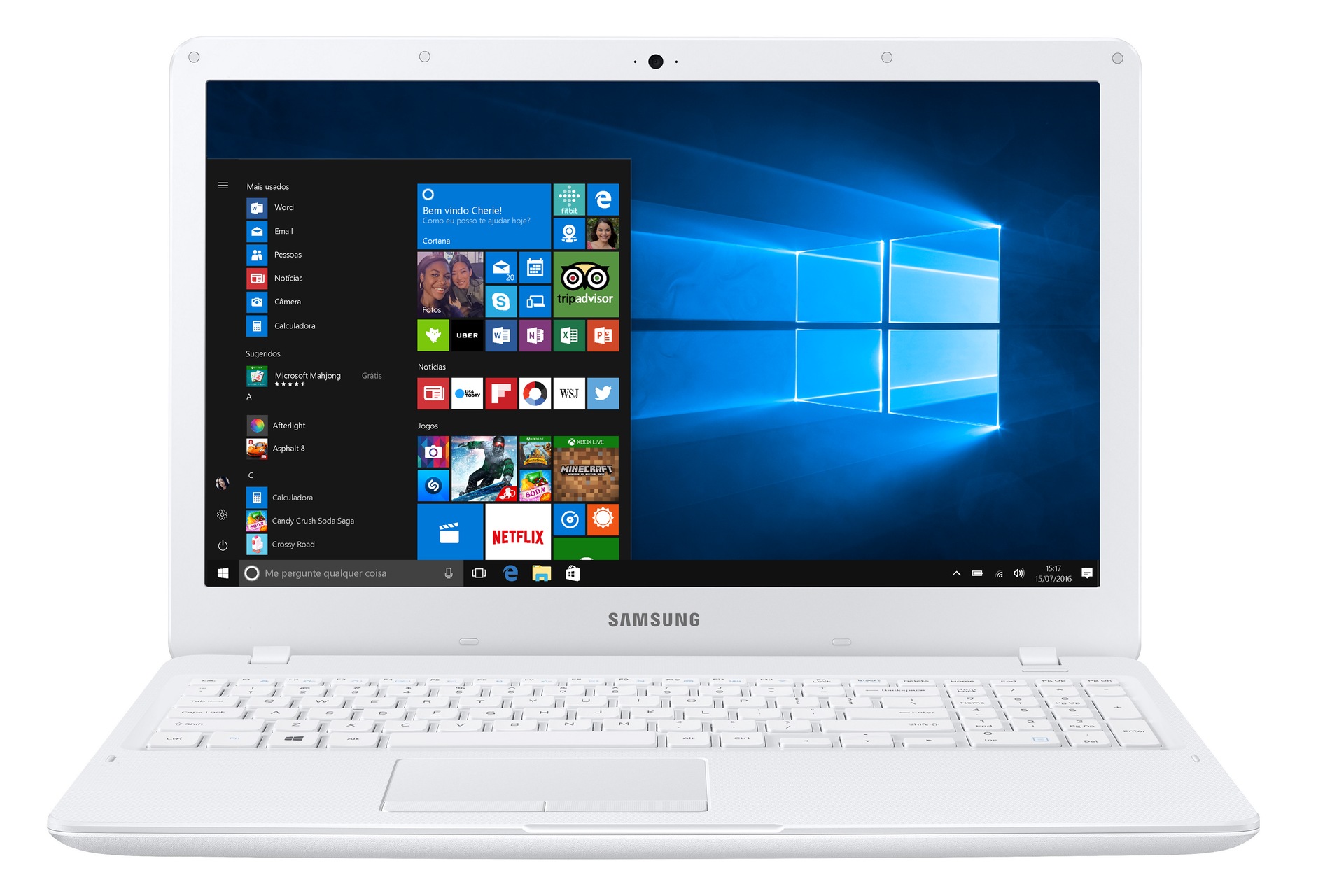 Notebook Samsung Essentials E21 Frente Branca NP300E5K-KFBBR