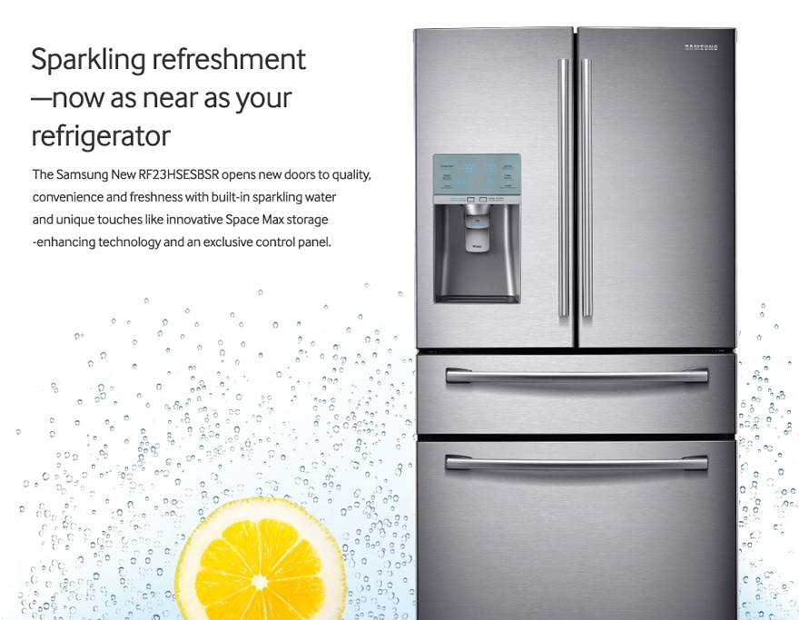 RF23HSESBSR French Door Refrigerator with builtin Sparkling Water Dispencer, 22.6 cu.ft