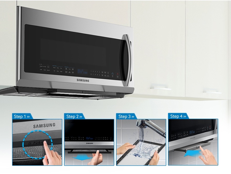 ME21F707MJT Over the Range Microwave with Simple Clean Filter, 2.1 cu