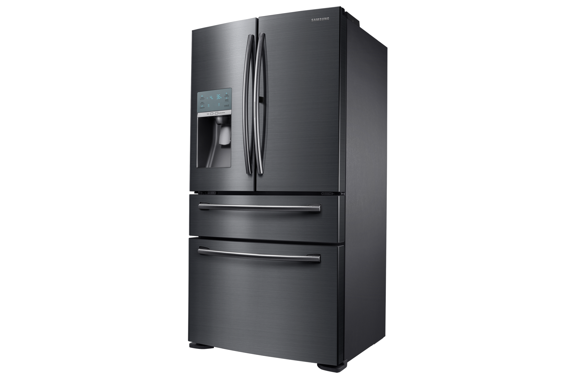 RF22KREDBSG Black Stainless Counter Depth 4Door French Door with Food