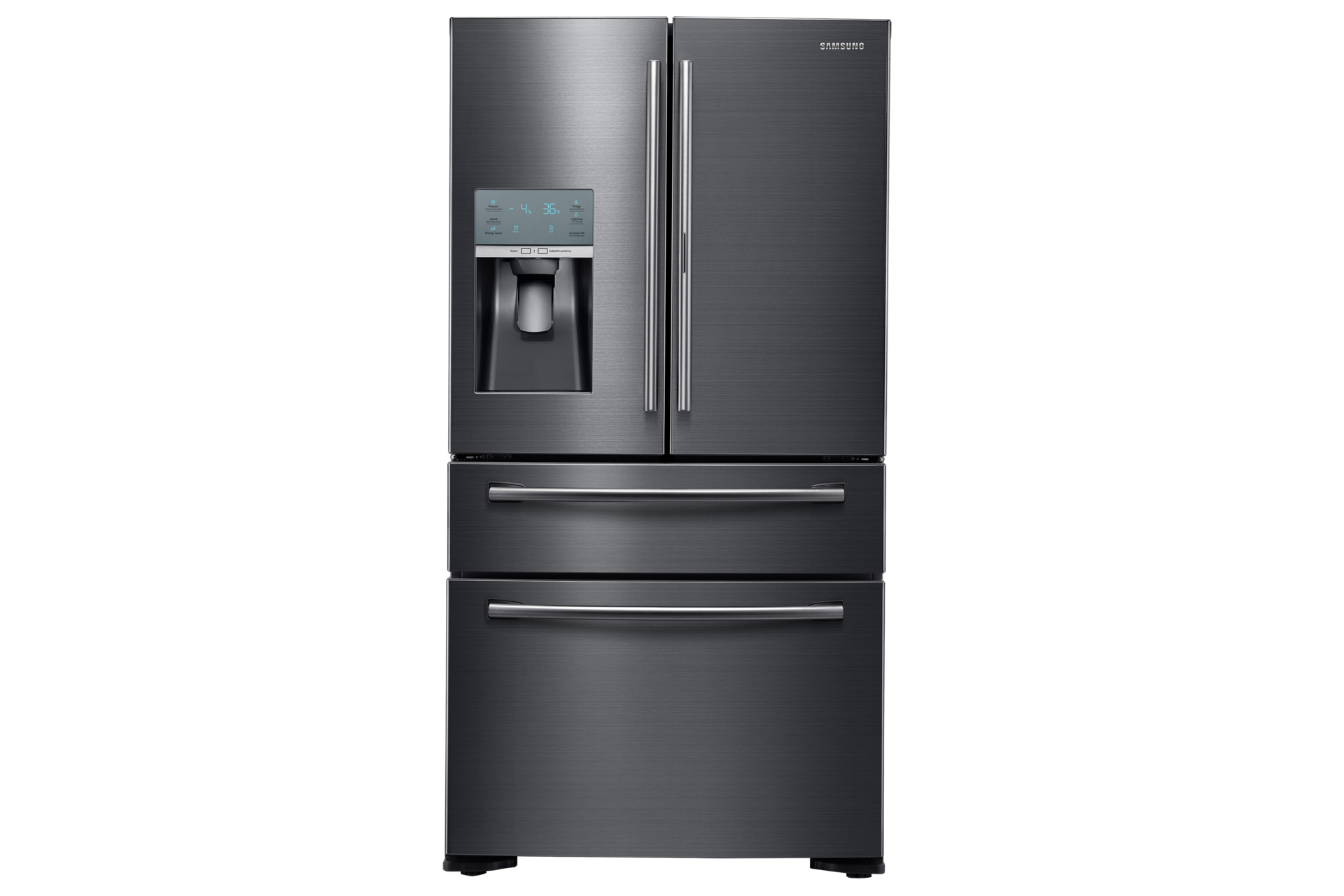 RF22KREDBSG Black Stainless Counter Depth 4Door French Door with Food