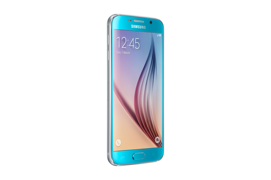 Galaxy S6 G920F L Front 30 Teal