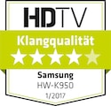 HDTV, Klangqualität 4 von 5 Sternen, Ausgabe 1/2017, zur HW-K950, Einzeltest.