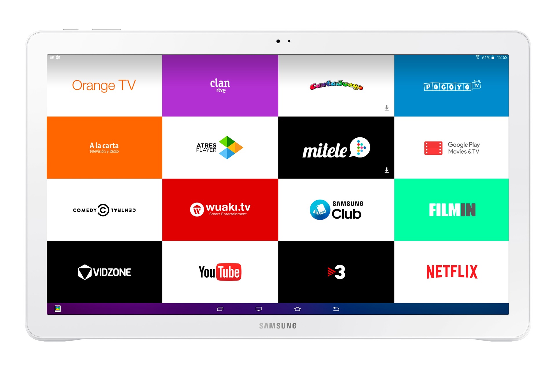 SM-T670 Frontal Blanco