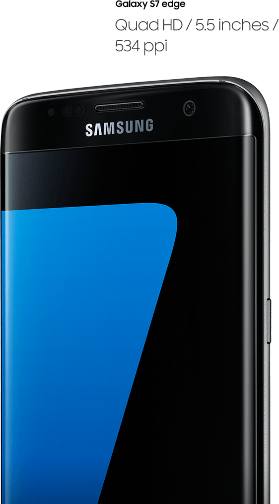 تصویری پرسپکتیو از زاویه سمت راست Galaxy S7 - کواد اچ‌دی / 5.5 اینچ / 534 ppi