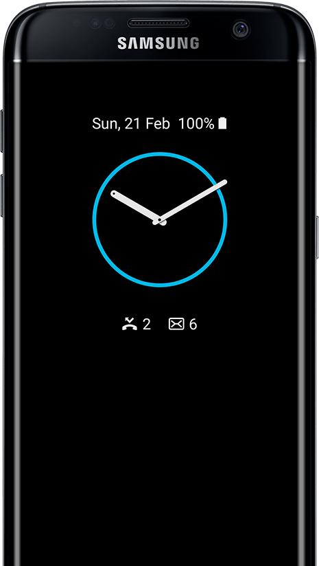 Clock type AOD on the galaxy s7 edge screen