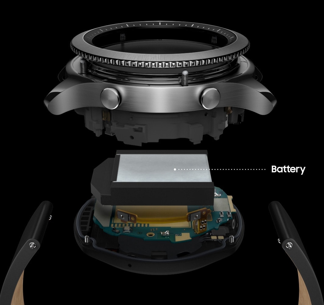 Battery with deconstucted image of Gear S3