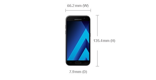 galaxy a3 2016 dimensions