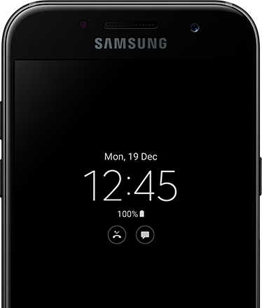 View the time in an instant on the Galaxy A3 (2017) with Always on Display.