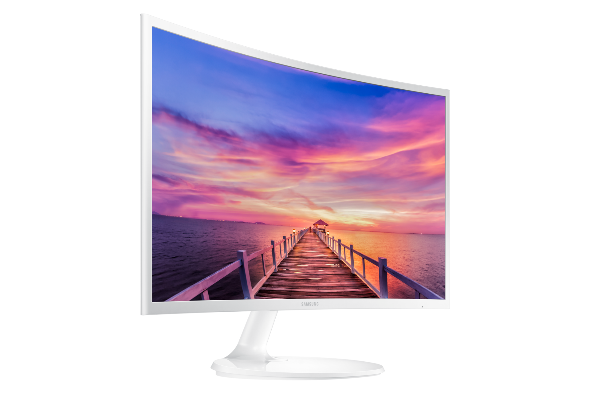 32" Essential White Curved Monitor with the deeply immersive viewing