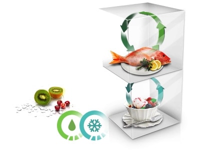 نگه‌داری مواد غذایی در وضعیت عالی با Twin Cooling Plus™ سیستم خنک کنندگی دوگانه آغاز می‌شود.