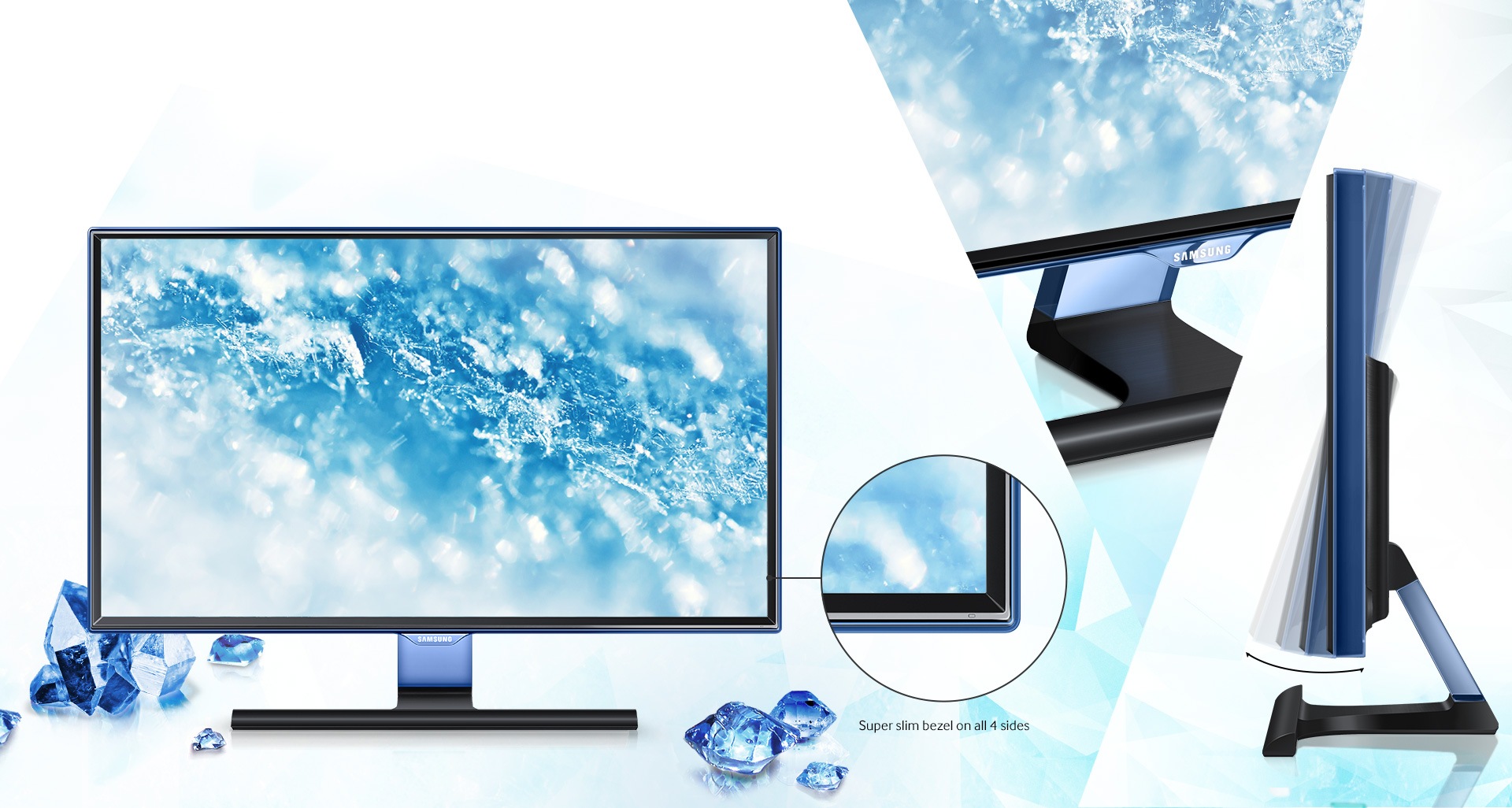 Definisci il tuo spazio grazie al nuovo elegante design impreziosito da un profilo sottile e una delicata luce blu