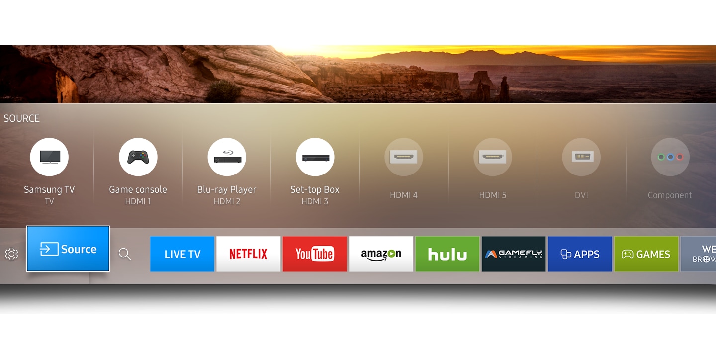 Die Smart Hub Oberfläche 'Eden' auf einem Samsung TV
