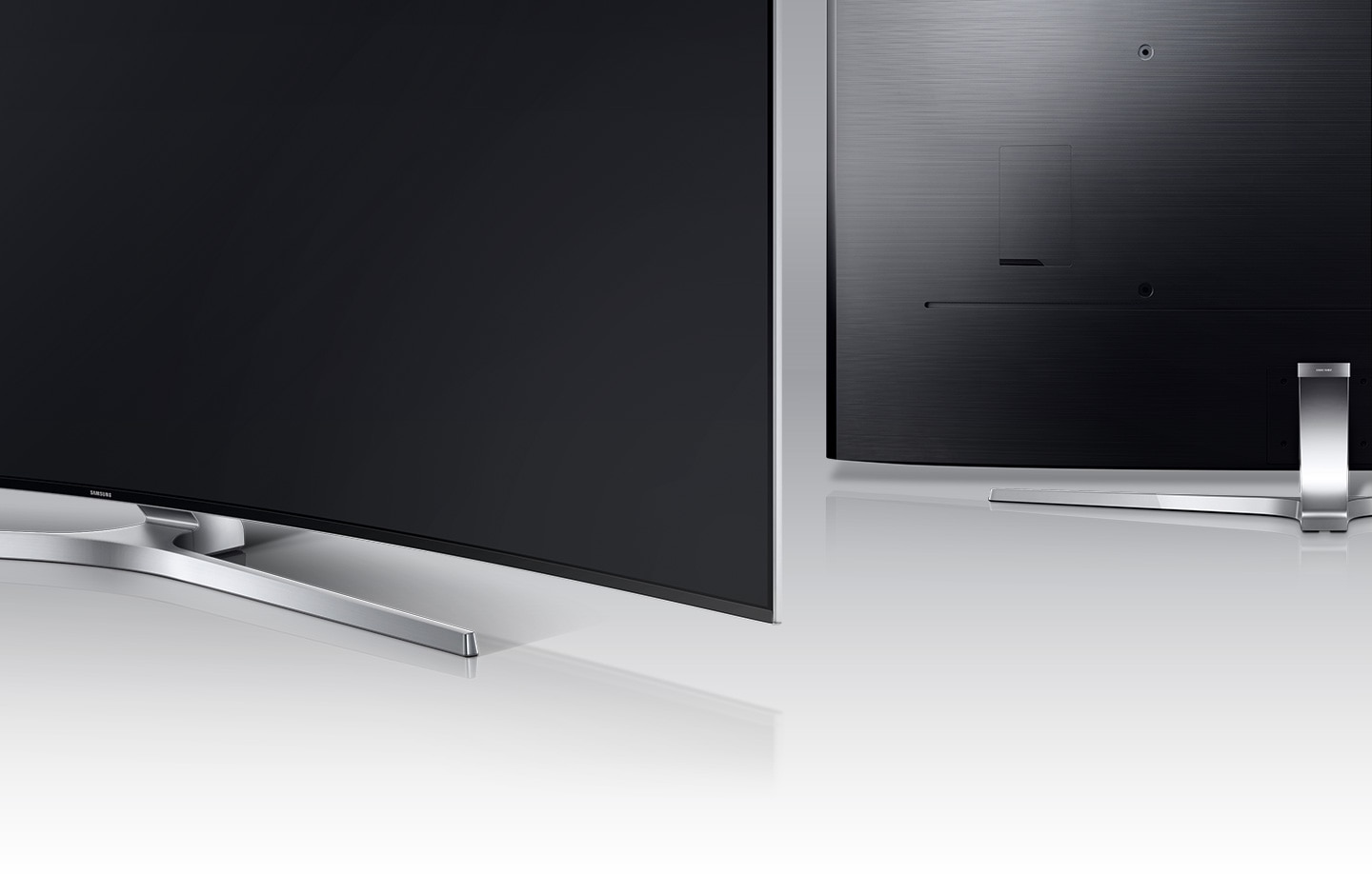 A back angle image of Samsung SUHD TV's T-stand.