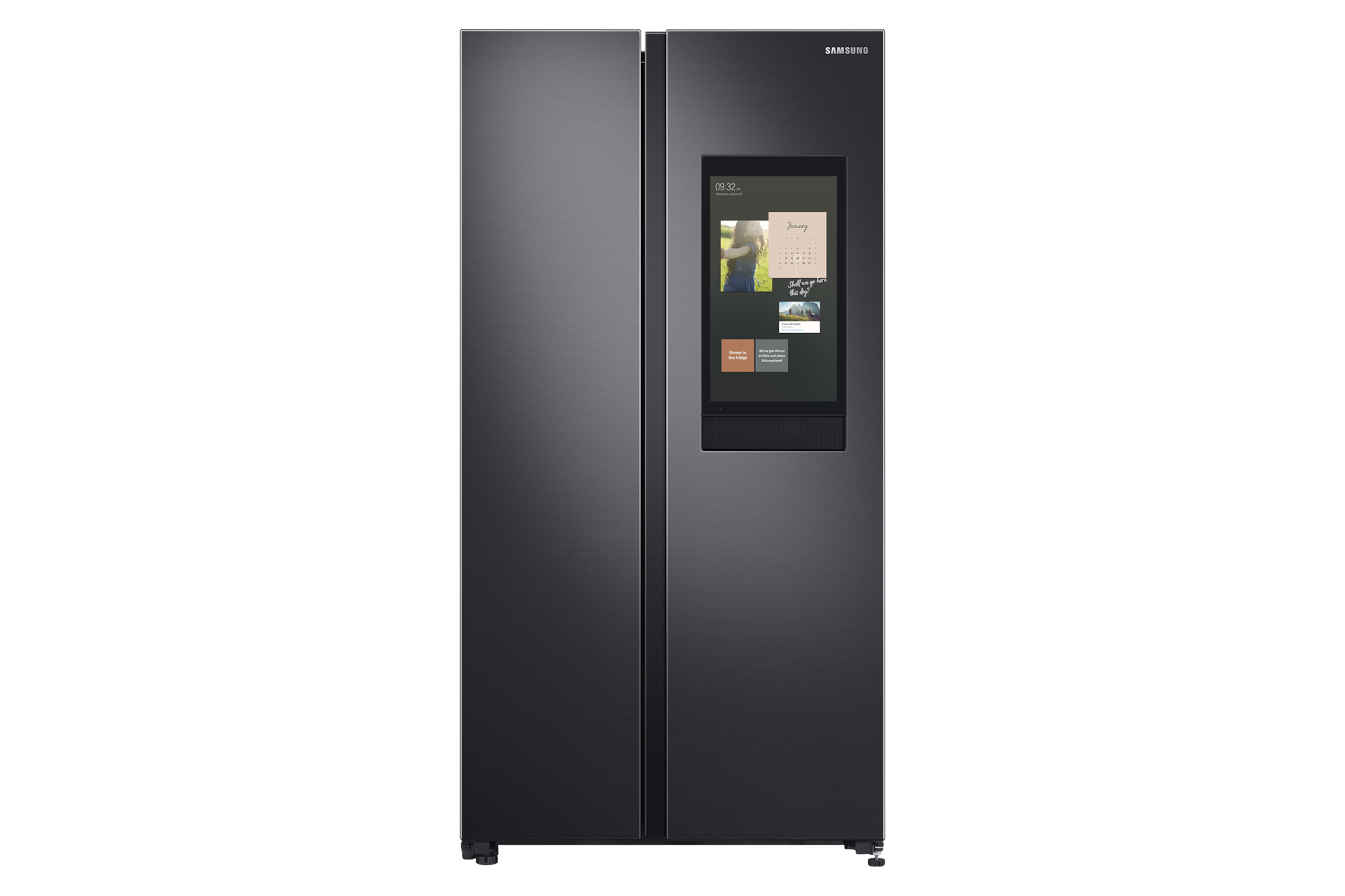 Take a close look at the front of Samsung Side by Side Refrigerator with Family Hub and explore more smart 2 door refridge models at Samsung MY!