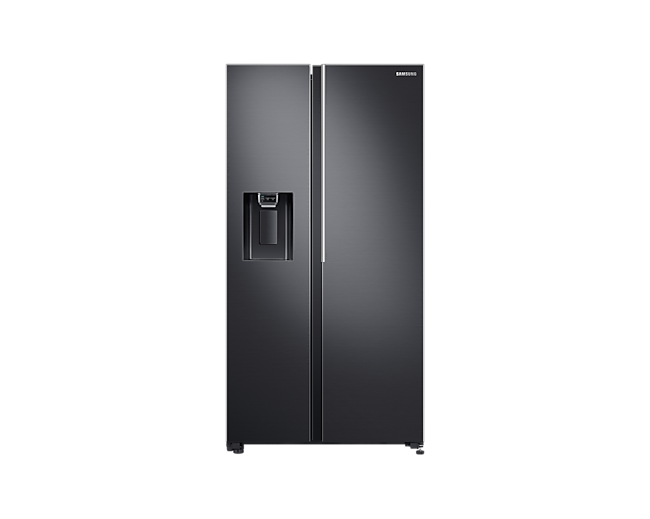 The the front in black of the Side by Side Fridge with Large Capacity (SpaceMax), 660L (RS64R5101B4/ME) & explore highlight features, specs at Samsung MY!