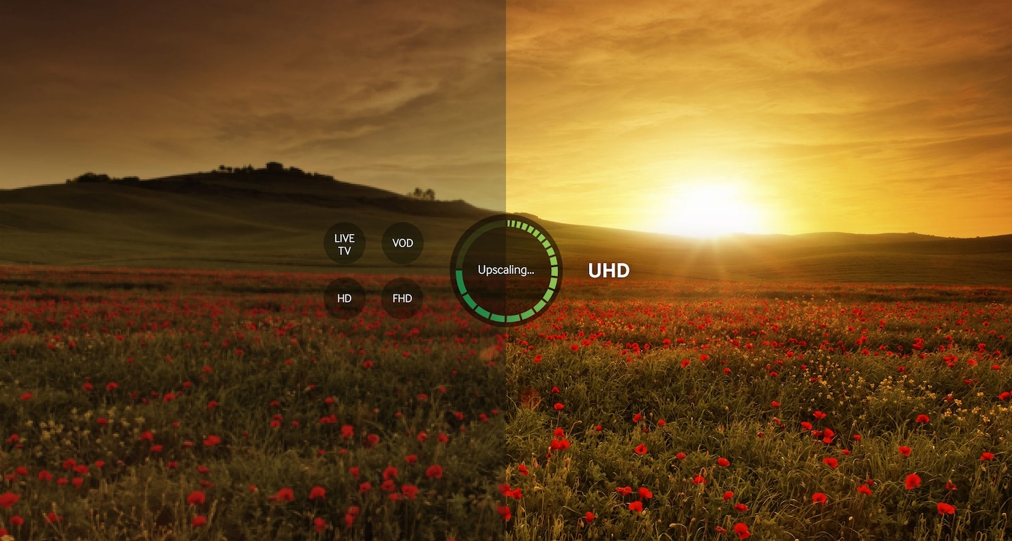La technologie UHD Picture Engine de Samsung produit des images proches du niveau UHD, même lorsque vous visionnez des contenus de moindre résolution en ligne. Elle utilise un nouveau procédé en 4 étapes pour augmenter le réalisme et la qualité d'image de vos contenus favoris.