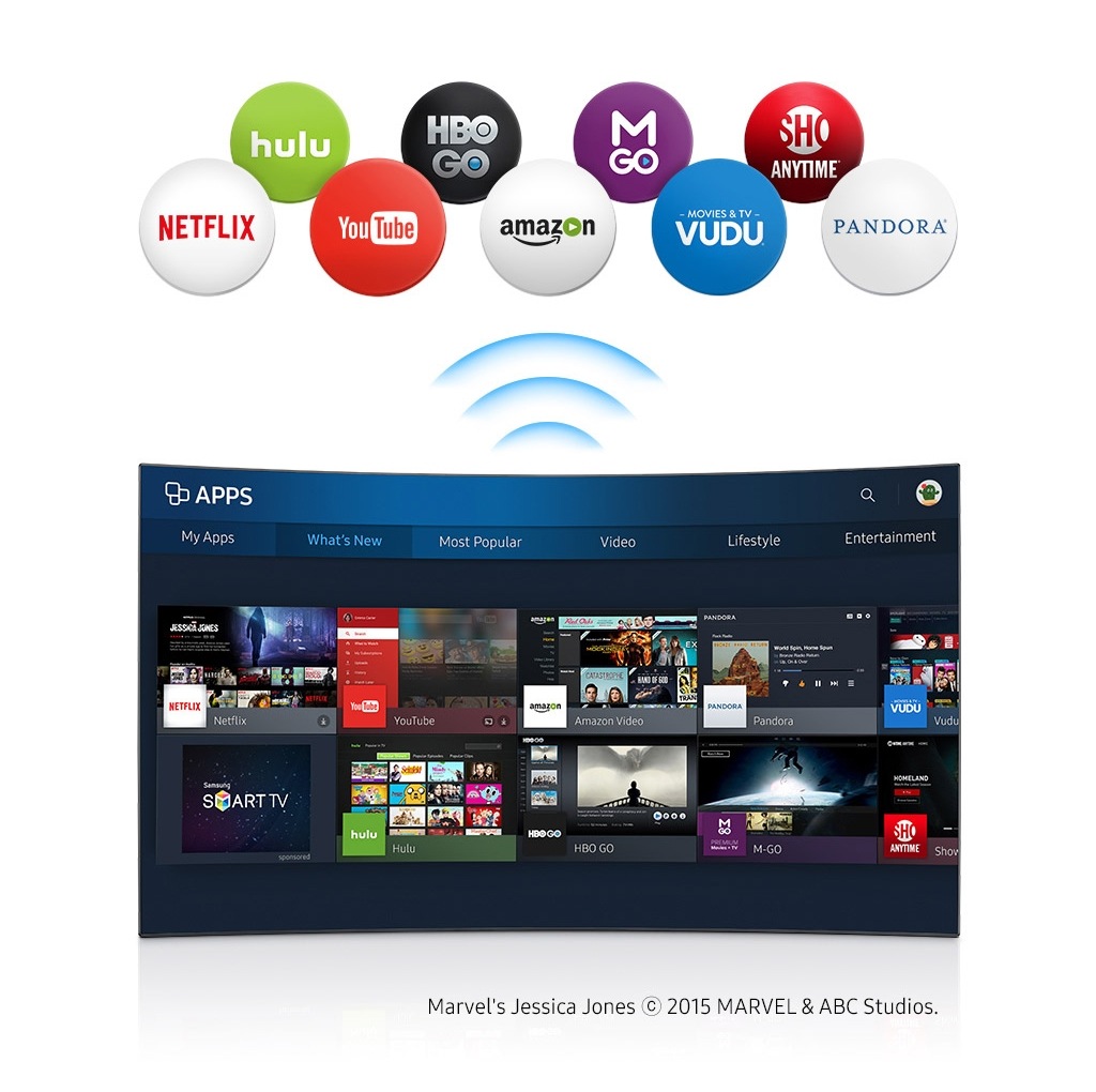 L'interface réseau local (LAN) sans fil intégrée vous permet de connecter votre Smart TV à Internet sans le désagrément des câbles. Grâce aux connexions simplifiées, vous pouvez désormais profiter réellement du design exceptionnel de votre téléviseur.